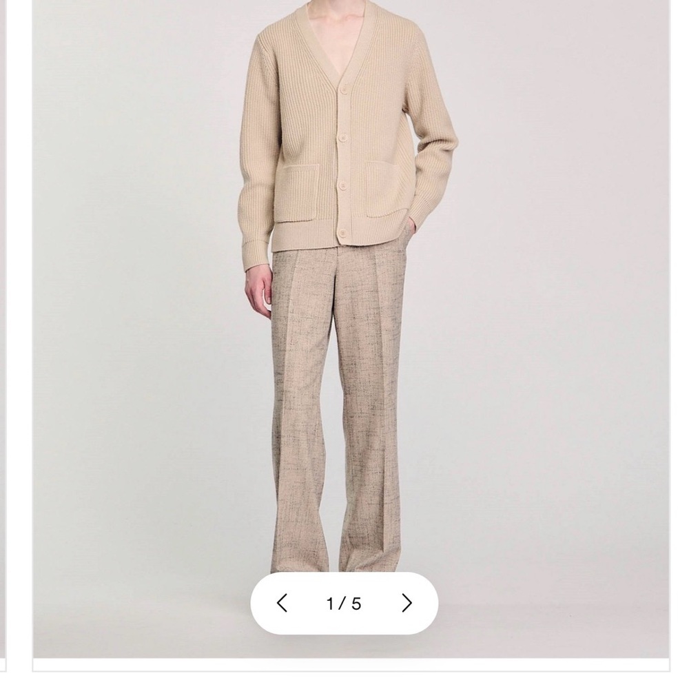 Sandro Paris Men's Beige Cardigan‎ Sweater